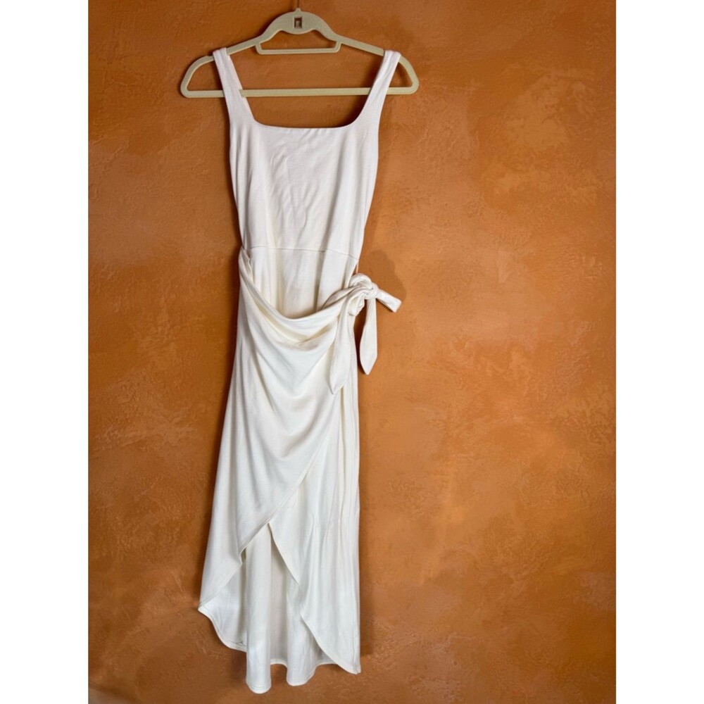Wilfred Aritzia Balletcore Wrap Midi Dress Tie Waist Minimal S